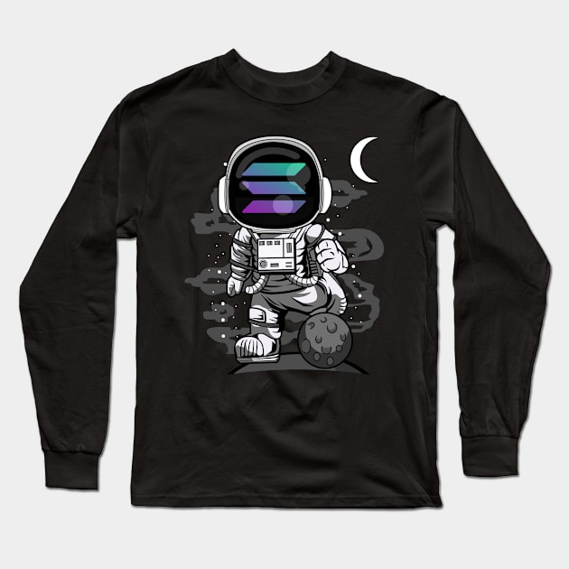 Astronaut Solana Coin To The Moon Crypto Token Cryptocurrency Wallet Birthday Gift For Men Women Kids Long Sleeve T-Shirt by Thingking About